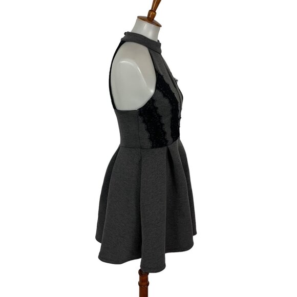 Altar’d State Dress Medium Gray Sleeveless Fit Flare Cottagecore - Picture 4 of 7